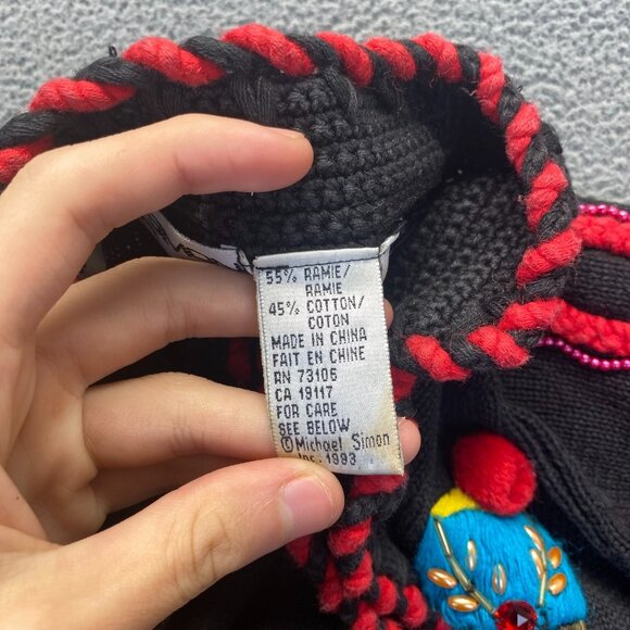 Vtg 1993 Michael Simon Nutcracker Cardigan Sweater Hand Beaded Intricate Sz 1 - Picture 7 of 15